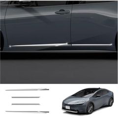 プリウス 60系 新型 トヨタ 車種専用設計 専用ドアサイド モール サイドスカートボディトリム ガーニッシュメッキ仕上げ ABS 汚れ防止 傷防止 アクセサリー 4枚