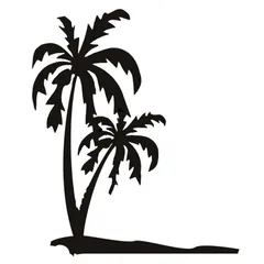 車 ステッカー ヤシの木 アロハ 南国 海 ハワイ 給油口 おもしろ かっこいい カー用品 シール おしゃれ 転写式 白 黒 送料無料