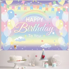 【人気商品】虹 135*100cm 男の子 女の子 お祝い パーティー デコレーション 装飾 おしゃれ シンプル Birthday Happy 飾り 壁 写真背景 フォトポスター 壁掛け 飾り付け 誕生日 タペストリー バースデー Paready