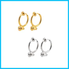 【早発送】m イヤリングコンバーター フープ 2色4個セット シルバー ゴールド バネ型 ノンホールピス レディース ピス イヤリング コンバーター パーツ 変換 代替