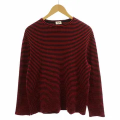 セリーヌ CELINE by Hedi Slimane Tシャツ カットソー 長袖 ボーダー柄 コットン XS 赤 レッド 黒 ブラック 2X276545F /AN24のサムネイル