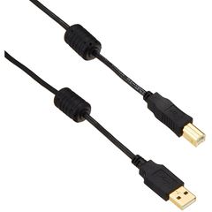 エレコム USBケーブル 【B】 USB2.0 (USB A オス to USB B オス) フェライトコア付 2m ブラック U2C-BF20BK 0