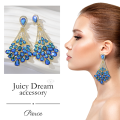 ピアス ロングピアス ビジュー ドレス フィットネス コンテスト ビキニ ステージアクセサリー パーティ