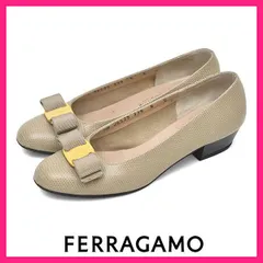 美品♪サルヴァトーレフェラガモ ヴァラリボン アーモンドトゥ パンプス 5C(約22-22.5cm)