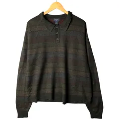古着 ドッカーズ DOCKERS ボーダー柄 ポロニットセーター メンズL相当/eaa472608