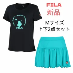 FILA  フィラ  テニス  ウェア  シャツ  スコート  上下セットアップ  Мサイズ  新品未使用  黒ターコイズ