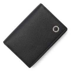 ブルガリ ブルガリ マン カードケース 名刺入れ 定期入れ パスケース グレインカーフレザー ブラック 黒 シルバー金具 280297 箱付 BVLGARI（未使用　展示品）