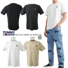 海外限定 希少TOMMY JEANSトミージーンズ  メンズトップス ショートスリーブTシャツ TJM CLSC TOMMY XS BADGE TEE ユニセックス メンズTシャツ クルーネック 半袖Tシャツ  Blackブラック Whiteホワイト