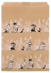 【迅速発送】インディゴ MOOMIN ムーミン ラッピング 紙袋 平袋 フラットバッグM フォレスト 10枚入 MP445