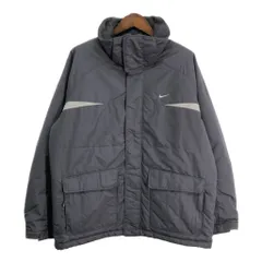 00年代 NIKE ナイキ 中綿 ナイロンジャケット スポーツ グレー (メンズ XL相当) 中古 古着 S4375