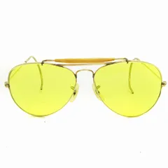 レイバン RAY BAN B&L ヴィンテージ USA製 サングラス ラウンド メタル ブローバー カラーレンズ 黄色 イエロー ゴールドカラー アイウェア ☆AA★