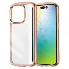 【訳あり・未使用品】iPhone15 Pro（6.1インチ）メタリック加工 ソフトケース ピンクゴールド■ストラップホールつき 耐衝撃