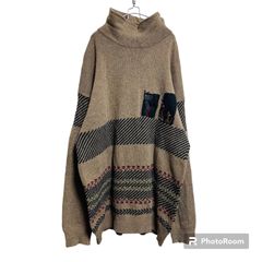 【超希少】80s - 90s OLD ICEBERG × Disney Animal embroidery high neck sweater レトロ ビンテージ ハイネック ビッグシルエット サイズ3【FU000006】