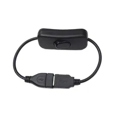 スイッチ付USB Aタイプ オス-メス延長コード　USB電源コード LEDライトバースイッチコード　コントローラーライン303スイッチライン ( ブラック)