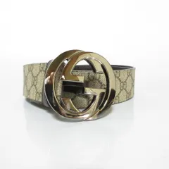 美品 GUCCI グッチ ベルト インターロッキングG GG柄 PVC レザー GUCCI 美品 グッチ インターロッキングG GG柄 PVC レザーベルト