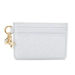 ルイヴィトン モノグラムアンプラント ポルトカルトLVチャーム カードケース M13649 ライトブルー【中古】