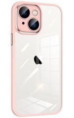 【在庫処分】かわいい 防塵 薄い 指紋防止 黄変防止 クリア背面プレートカメラカバー一体型レンズ保護 ピンク シリコン耐衝撃 アイフォン15ケース 超透明 薄型 iPhone15ケース Donocao