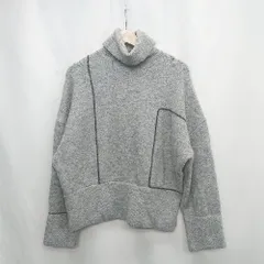 ◇ ⊇ ZARA ザラ タートルネック 長袖 ニット サイズL グレー系 レディース E  【1503060015223】