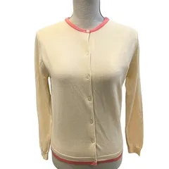 ジョンスメドレー JOHN SMEDLEY 英国製 メリノウール アンサンブルニット 無地 薄手 S～Mサイズ ベージュ