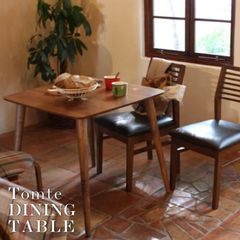ダイニングテーブル 食卓テーブル テーブル 机 幅75cm 2人用 天然木 小さめ コンパクト 木目調 おしゃれ 正方形 木製 ウォールナット 小さい シンプル 北欧 カフェ　レトロ