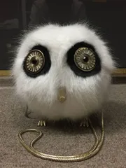 新品未使用！格安！ケイトスペード フクロウ ふくろう 梟 ファー ラインストーン がま口 チェーン ショルダーバッグ パーティバッグ