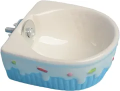 Asdays ペットボウル 給餌器 フードフィーダー 陶器製 えさ入れ フードボウル うさぎ 小動物 固定可能(ブルー,  小サイズ)