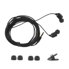 (ブラック) マイクなし 3m コードが長い 両耳タイプ ステレオ ヘッドホン TV用イヤフォン 遠くからテレビを見る 3メートルの長さのコード 耳栓型 テレビ用 3.5mm有線イヤホン