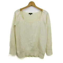 インディヴィ ニット セーター 長袖 ウール混 ストレッチ トップス レディース 38サイズ ベージュ INDIVI 【中古】