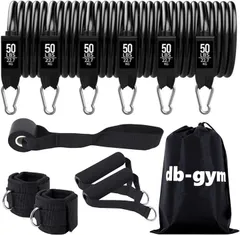 db-gym 柔道整復師 トレーナー監修 トレーニングチューブ グレー・ブラック トレーニングゴム 筋トレチューブ フィットネスチューブ チューブトレーニング プロ用 300lbs 135kgのサムネイル