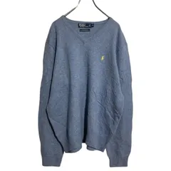 Polo Ralph Lauren ウールニット セーター XL ライトブルー ポロラルフローレン Ｖネック ロゴ 古着卸 アメリカ仕入 a612-5599