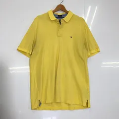 TOMMY HILFIGER トミーヒルフィガー 半袖 ポロシャツ ワンポイントロゴ刺繡 オーバーサイズ カンボジア製 XLサイズ イエロー