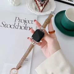 新品未使用品 CHA592450384041 Apple Watch バンド 合皮 38/40/41mm ライトブラウン＋シルバー