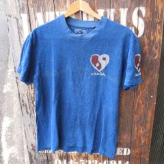 【OKURA 】オクラ ハリウッドランチマーケット ハリラン 聖林公司 インディゴ ハート 陰陽 プリント Tシャツ
