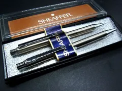 ■美品■ SHEAFFER シェーファー ボールペン シャープペンシル ステーショナリー 筆記用具 2本セット シルバー系 DF0476