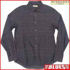 BURBERRY LONDON バーバリーロンドン シャツ L メンズ 長袖 チェック グレー カジュアル ボタンシャツサイズL一覧←SEULB屋着古← TY3875