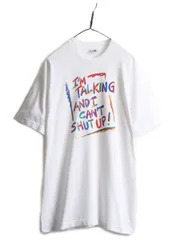 【お得なクーポン配布中!】 90s USA製 ジョーク メッセージ プリントTシャツ L 白 グラフィック