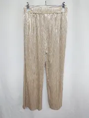 ◇ ⊇ LOWRYS FARM ローリーズファーム ベロア生地 プリーツパンツ サイズFS ベージュ レディース E  【1409240059141】
