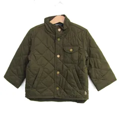 ポロバイラルフローレン キルティングジャケット ジャンパー アウター キッズ 男の子用 2/2Tサイズ カーキ Polo by Ralph Lauren 【中古】