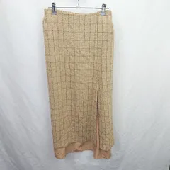 ◇ Θ メルロー シンプル系 ロング丈 プリーツ スカート サイズ表記なし ブラウン系 レディース E  【1507160021153】