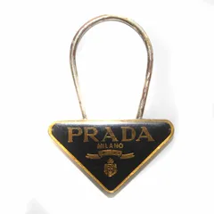 2024年最新】プラダ PRADA キーホルダー キーリング ロゴ メタル