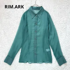 RIM.ARK　リムアーク　Tight crepe SH　23年モデル　長袖　シアーシャツ グリーン　緑　38　M　透け感　無地　シンプル　薄手