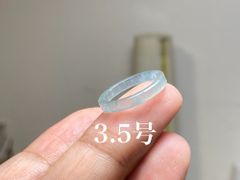 L11-126 ピンキーリング 薄水色 氷種 3.5号 天然グアテマラ産 A貨 本翡翠 くりぬき リング