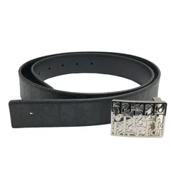 【美品】Dior リバーシブルベルト ジャガード ストラップ 総柄 グレー 黒 美品】Dior リバーシブルベルト ジャガード ストラップ 総柄