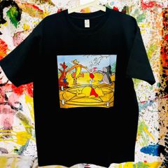 死者蘇生 アバンギャルド リプリント Tシャツ 半袖 メンズ 新品  ハイデザイン 個性的 ハイデザイン 攻め 春 夏 男性 トップス カットソー お洒落 キャラクター 可愛い  ぷーさん キャラクター