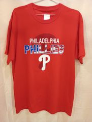 【USED/古着】MLB PHILADELPHIA PHILLIES フィラデルフィアフィリーズ スポーツプリント Tシャツ  レッド L