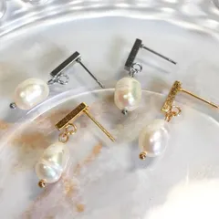 【No.02】淡水パール×バーピアスSV