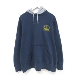 XL/古着 ラルフローレン ポロジーンズ 長袖 ブランド スウェット パーカー メンズ ワンポイントロゴ 大きいサイズ 紺他 ネイビー 霜降り sp