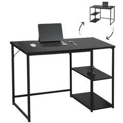 Maihail 机 pcデスク オフィスデスク パソコンデスク computer desk 勉強机 ゲーミングデスク ワークデスク 家具 table 学習机 収納 100 ラック付きデスク 幅100*奥行48*高さ74cm SZ121HFD スチールウッド 0のサムネイル