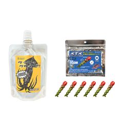 【メルカリ　限定】【釣り業界で話題！】魚・摂餌漬け込み剤 クックックサイゼ！ 生エサにも負けない！！ ■KTKは「食ってくれよ！！」W構造の革新的釣りエサと魚が好む成分のみが入った集魚・摂餌剤！限定セット