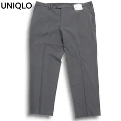 新品★ 未使用 UNIQLO ユニクロ 千鳥 ヒートテック スマート SLIM FIT スラックス パンツ Sz.115 メンズ グレー 大きい 特大